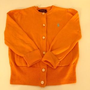 Polo Ralph Lauren Orange Girls Cardigan Sweater 4T